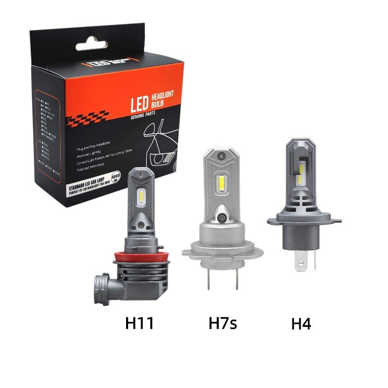 Mini Size LED Headlight Bulb Auto Fog Lights H4 H13 9005 9006 H11 H7 Kits 12V for New Beetle Golf VII Wagoneer C6 Civic Rover